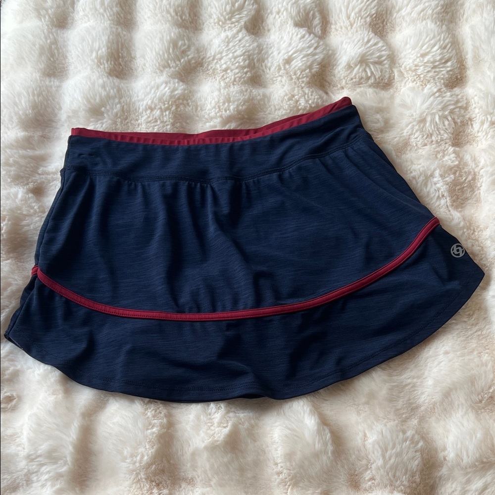 Lija Navy and Red Mini Skirt